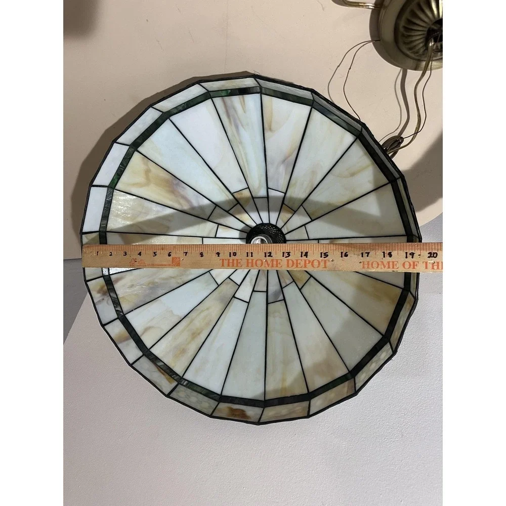 Tiffany Style Stained Glass Pendant Lamp Shade Dome Chain Canopy Ceiling Light